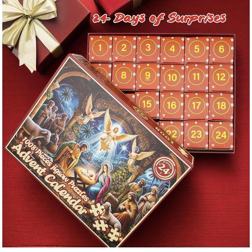 Advent Calendar 2025 Jigsaw Puzzles, 1008 Pieces Nativity Puzzles Countdown Cale - Picture 5 of 10